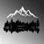 Wallity Zidna dekoracija Nature And Mountain-12, 62x22cm 70x51cm 1.5mm, Crno-bela