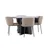 Venture Design Jedilna garnitura Strada miza s 4 stoli Edina, miza 120x74 cm, črno-rjava