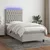 Vidaxl Box spring postelja z vzmetnico LED svetlo siva 90x190 cm blago