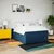 Vidaxl Box spring postelja z vzmetnico modra 140x190 cm blago