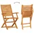 Vidaxl Zložljiv bistro set 3 szt. Rjava Masiven les akacije