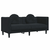 3-dijelni set sofa s jastucima crni baršunasti