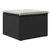 Vrtni tabure s jastukom crni 55 x 55 x 37 cm od poliratana