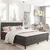 Vidaxl Boxspring postelja temno sivo blago 160x200 cm