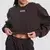 GymBeam Women‘s Aura Cropped Sweatshirt Tee Brown