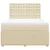 Vidaxl Box spring postelja z vzmetnico krem 160x200 cm blago