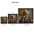 WallXpert uramljena MDF slika DOS049-70, zlatni retriver u bademantilu pere zube, 70 x 70 cm