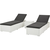 5-dijelni set ležaljki za sunčanje od poliratana bijelo-crni