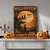 WallXpert slika na platnu 70100HALC-008, retro Halloween poster sa ukletom kućom i punim mesecom, 70 x 100 cm