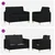 vidaXL Sofa set z shrambo 2 pcs Črna Poliester