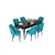 Hanah Home Set Trpezarijski sto i 6 stolica Nef, Tirkizno-braon