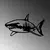 Wallity Zidna dekoracija Shark - L, 70 x 36 cm, Crna