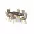 HANAH HOME Rasklopivi trpezarijski sto i stolice (7 delova) Esla Black Marble Gold Cappuccino