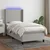 Vidaxl Box spring postelja z vzmetnico LED sv. siva 100x200 cm blago