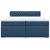 Vidaxl Box spring postelja z vzmetnico modra 200x200 cm blago