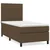 Den Box spring postelja z vzmetnico temno rjava 80x200 cm blago