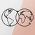 Opviq Zidna dekoracija World Map 10, 60x34 cm, 1.2mm, Crna
