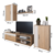 Dnevni regal, hrast sonoma/bel, KEVIN