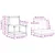 Set vanjskih sofa s jastukom 3 pcs Prirodna i crna