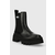 Kožne gležnjače Tommy Jeans TJW FASHION CHELSEA za žene, boja: crna, s platformom, EN0EN02295