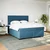 Vidaxl Box spring postelja z vzmetnico modra 180x200 cm žamet