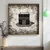 WallXpert uramljena MDF slika DOS030-33, Kaba u Meki na crno-zlatnoj apstraktnoj pozadini, 34 x 34 cm