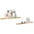 Polica na zidu Zidne 2 pcs Bež 115 x 9 x 3 cm Konstruirano drvo
