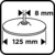 Velcro disk 125 mm x M14 + pecelj 58T456