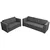 Dvodijelni set sofa od tkanina tamnosivi