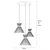 Conceptum Hypnose Luster Kirpi-3085, 63x63 cm, 3xE27, 40W, Crni