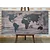 Slika na pluti zemljevid sveta na temnem lesu - 200x100 transparent