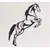 WallXpert metalni zidni ukras 5078, konj u propinjanju, 33 x 76 cm, crni