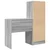 Stol s ladicama s policom s pohranom 2 pcs Siva Sonoma
