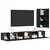 Set TV komoda s ladicama 4 pcs Crni hrast Konstruirano drvo