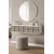 Hanah Home komoda Arex 120, 120 cm, bela / srebrna / travertin