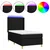 Greatstore Box spring postelja z vzmetnico LED črna 90x190 cm blago