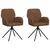 vidaXL vidaXL Vrtilne jedilne stole 2 pcs Umetno nubuk usnje Rjava, (5000296598)