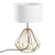 Opviq Stona lampa Diamond-S-711, 25x25x43 cm, IP20, Zlatno-bele boje