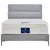 MID.YOU POSTELJA BOXSPRING x , tekstil, leseni material svetlo siva