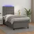 Krevet box spring s madracem LED sivi 90x200 cm od umjetne kože