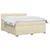 vidaXL Postelja boxspring z vzmetnico Krem 160 x 200 cm Blago