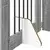 Vrata za pse s postoljem 8 pcs Siva sonoma 60 x 60 cm