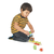 Lesene magnetne puzzle vrtiček Garden Magnetic Puzzle 3D Tender Leaf Toys s pobarvanimi sličicami od 18 mes