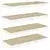 Plutajuće zidne police 4 kom hrast i bijele 80x23,5x3,8 cm MDF