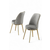 HANAH HOME Set 2 stolice Pefa Grey Gold