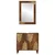 Set ormarića za kupaonicu 2 pcs Medeno smeđa Čvrsto drvo manga