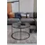 Hanah Home Royal klub sto O 75 cm, crna / dimljeno staklo
