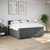 Vidaxl Box spring postelja z vzmetnico temno siva 200x200 cm blago