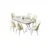 Hanah Home Set Trpezarijski sto i 6 stolica Lai, Krem-beli