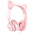hoco. Slušalice sa mikrofonom, 3.5mm utikač, 1.2m kabel - W36 slušalice Mačje uši,Pink